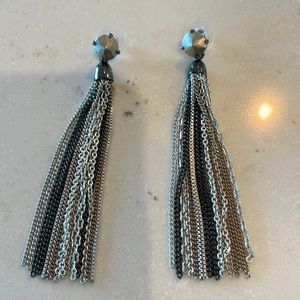 Stella & Dot mixed metal fringe earrings